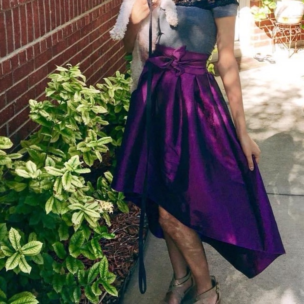 Hi-Lo satin skirt